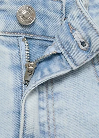 Denim miniskirt with frayed hem