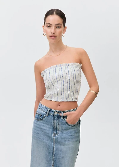 Long denim skirt