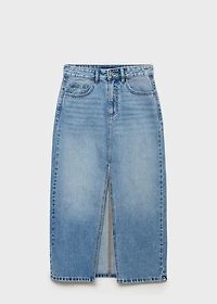 Long denim skirt