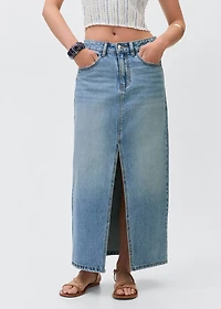 Long denim skirt