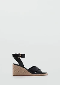 Wedge sandals with crisscross straps