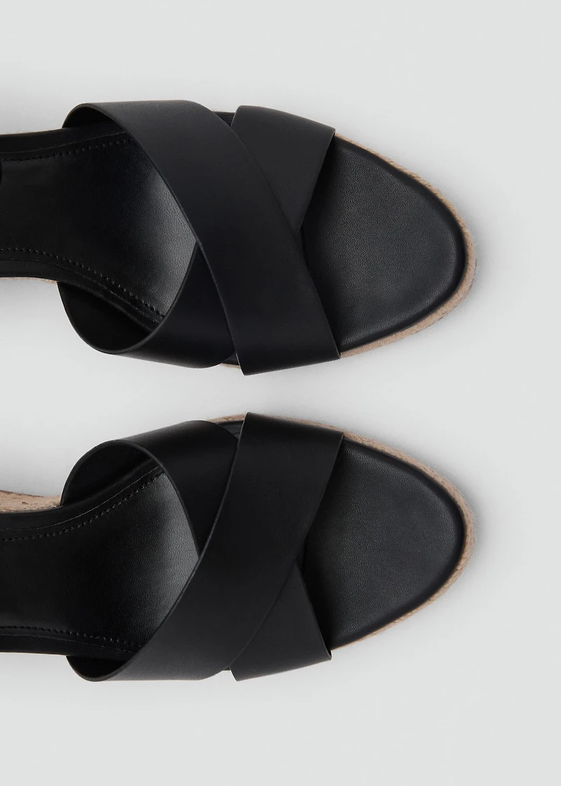 Wedge sandals with crisscross straps