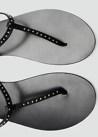 Leather sandals with mini studs