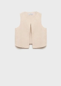 Embroidered linen vest