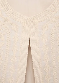 Embroidered linen vest