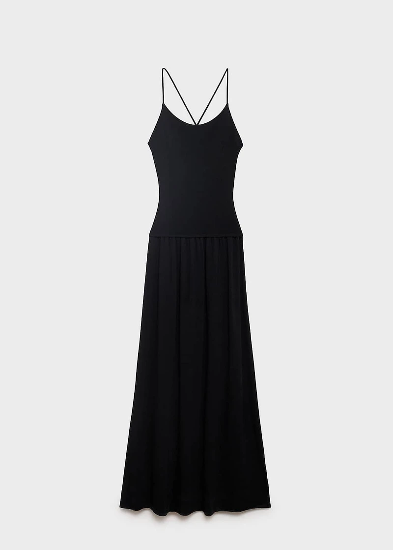 Cross-back knitted dress
