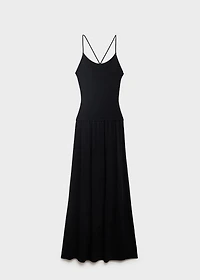Cross-back knitted dress
