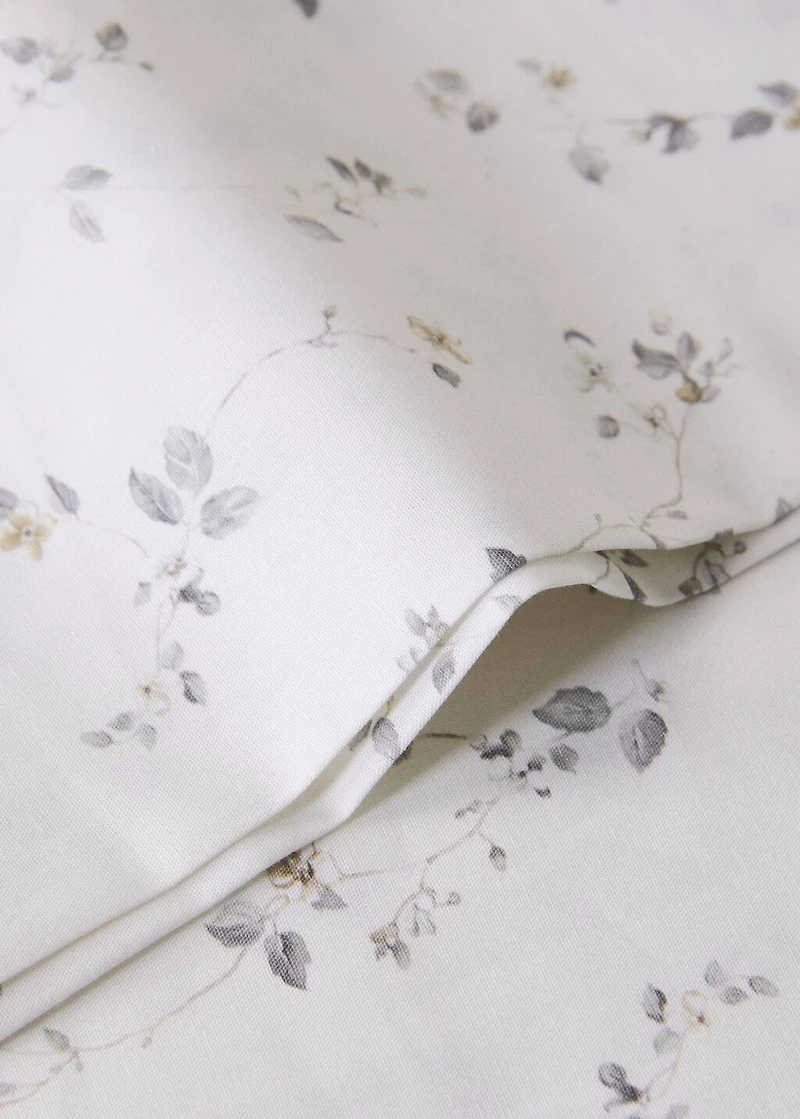Percale cotton floral pillowcase 45x110 cm