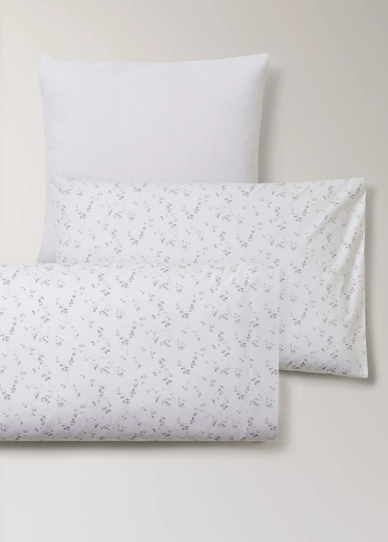 Percale cotton floral pillowcase 45x110 cm