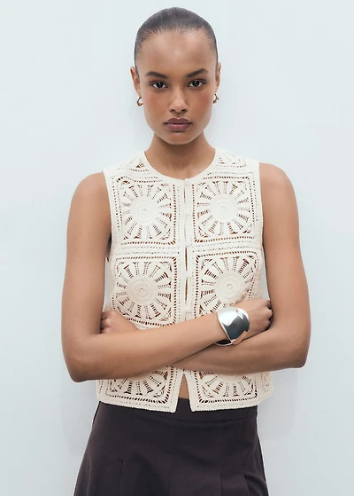 Crochet knitted vest