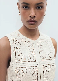Crochet knitted vest