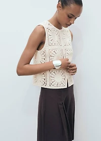 Crochet knitted vest