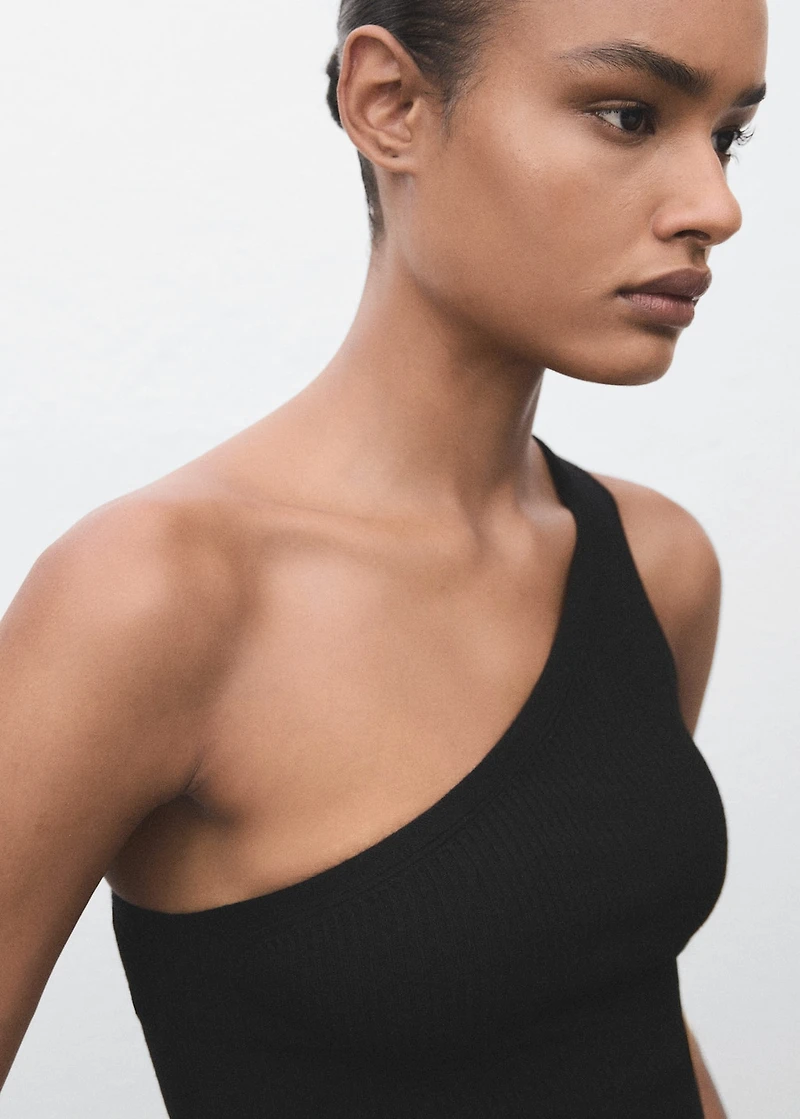 Knit asymmetric top