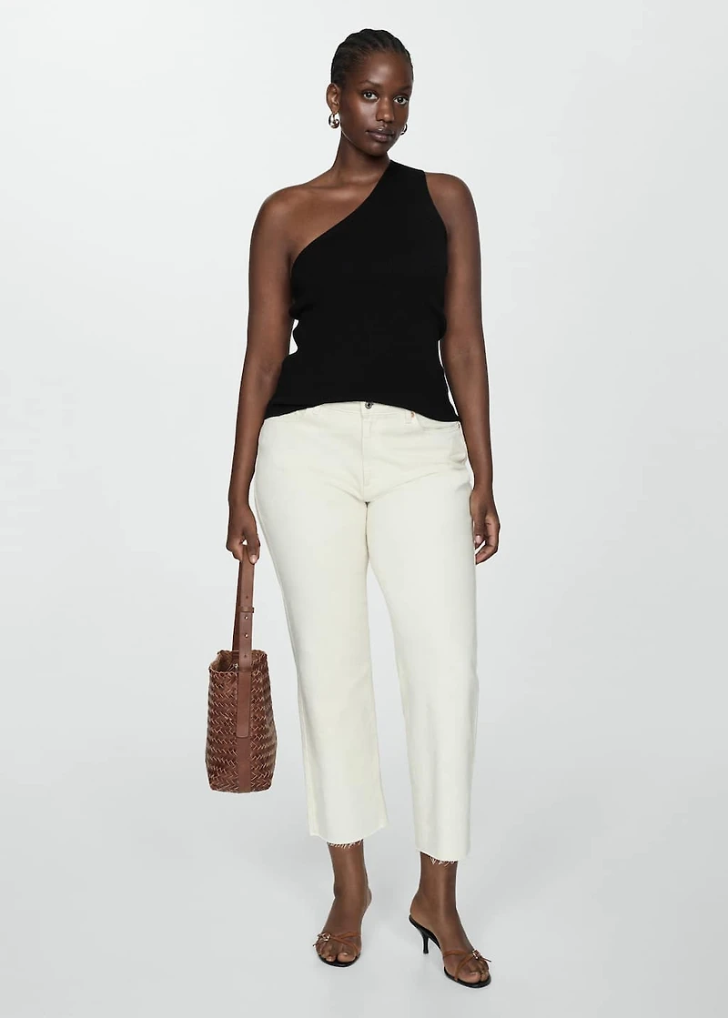 Knit asymmetric top