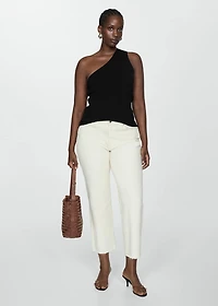 Knit asymmetric top