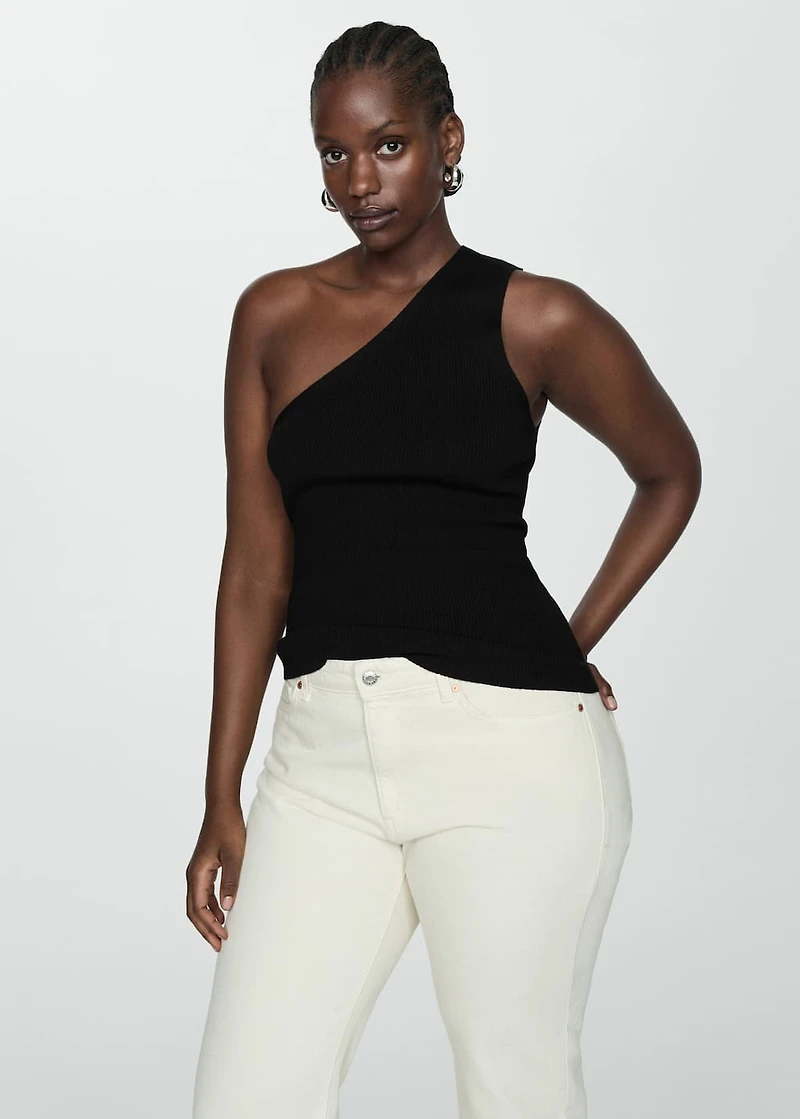 Knit asymmetric top