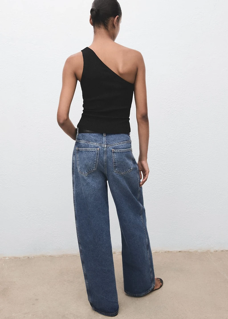 Knit asymmetric top