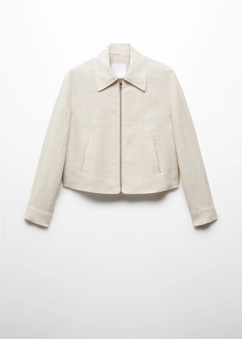 100% linen jacket with zip