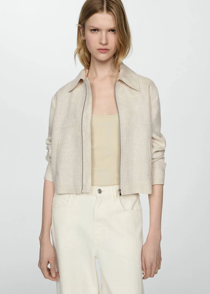 100% linen jacket with zip