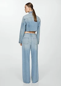 Denim jacket with frayed hem