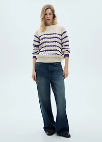 Striped braided sweater