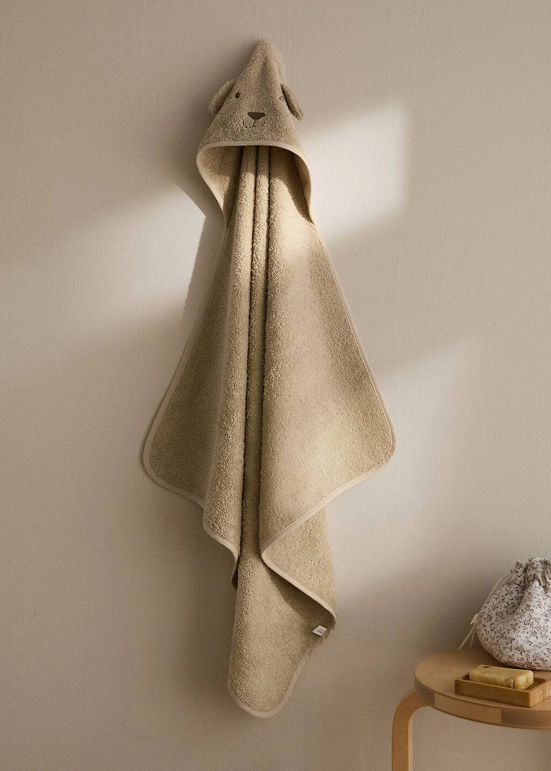 Children's terry bath towel with ears
