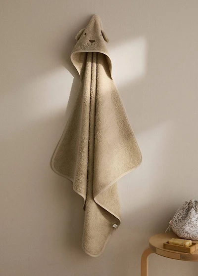 Children's terry bath towel with ears