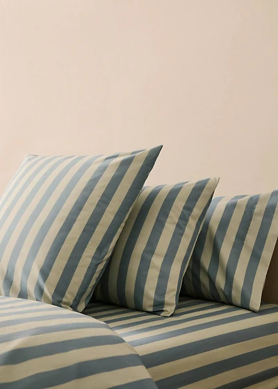 Cotton percale thick-striped children's pillowcase 45x110 cm