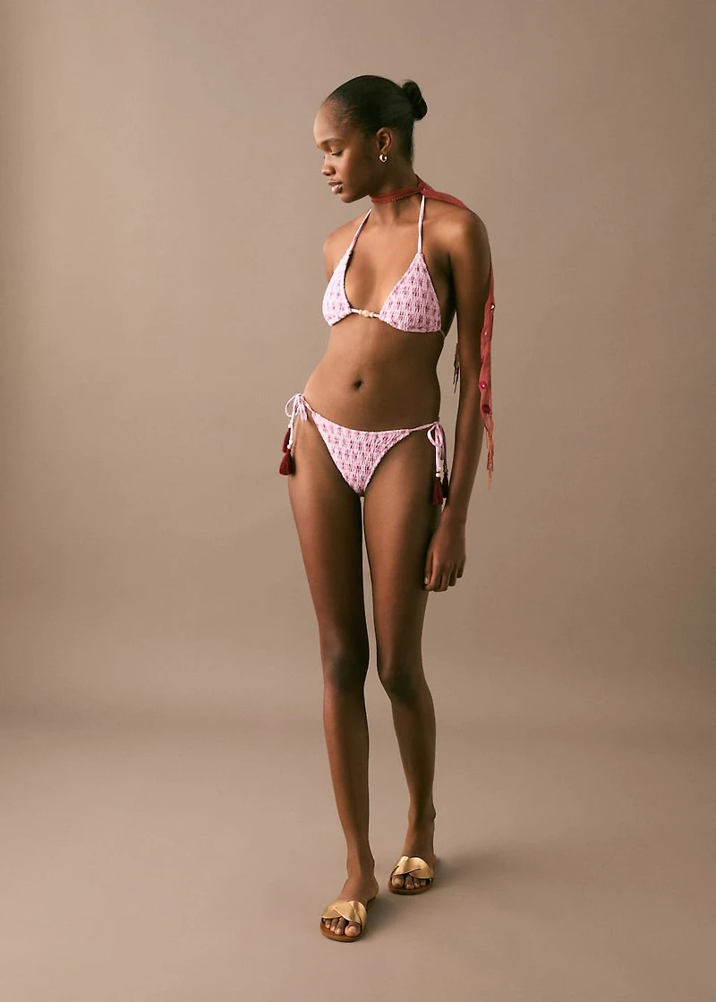 Pom-pom printed bikini