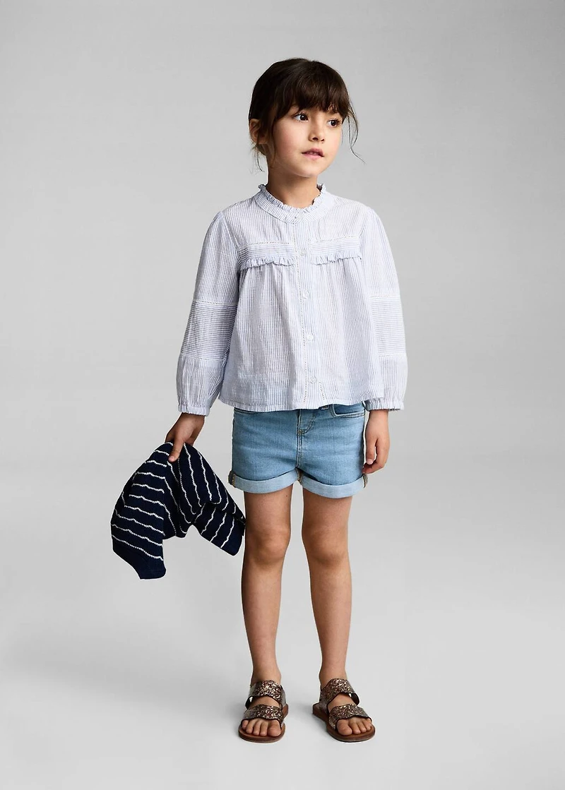 Denim turn-up shorts