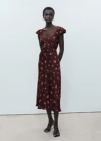 Short-sleeved floral midi-dress