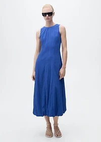 Midi-dress with puffed hem