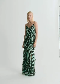 Zebra-print dress with ruffles