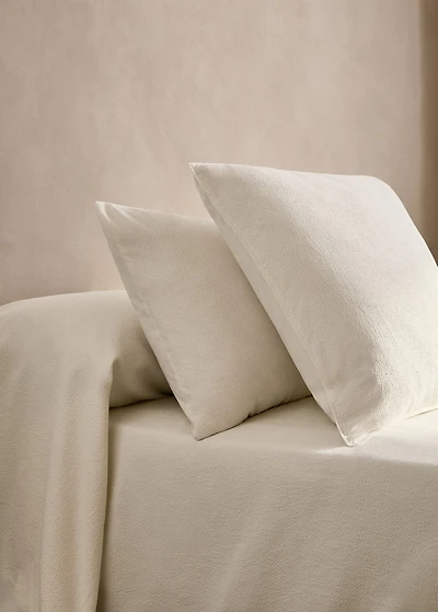 Two textured cotton percale pillowcases 60x60 cm