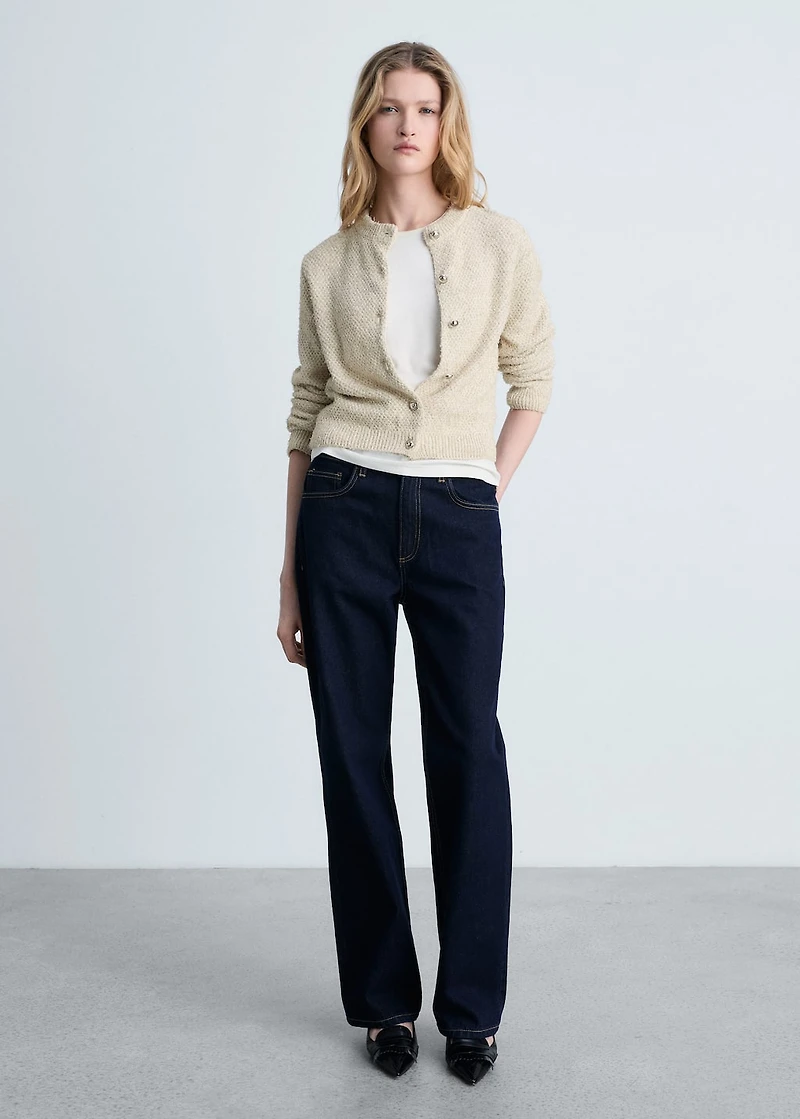 Chunky-knit jacket with buttons