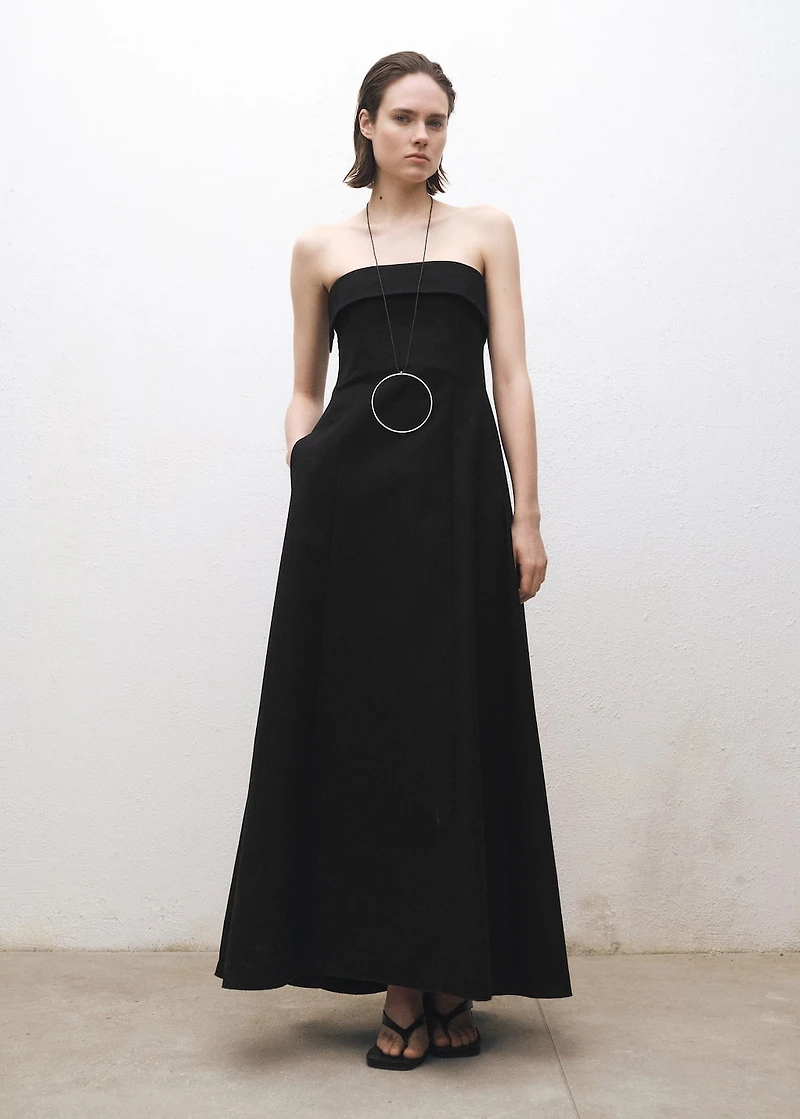 Strapless flared dress
