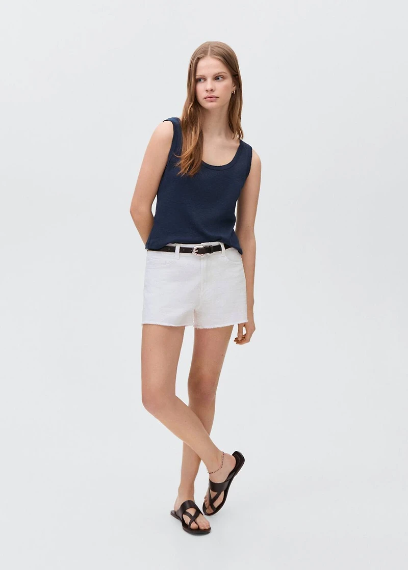 Cotton sleeveless t-shirt