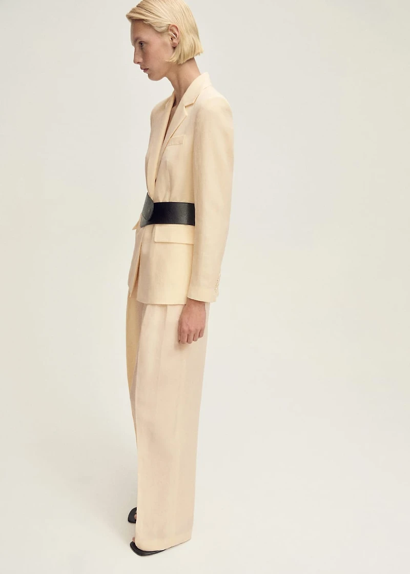 Linen-blend suit blazer