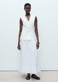 Linen and ramie dress with belt