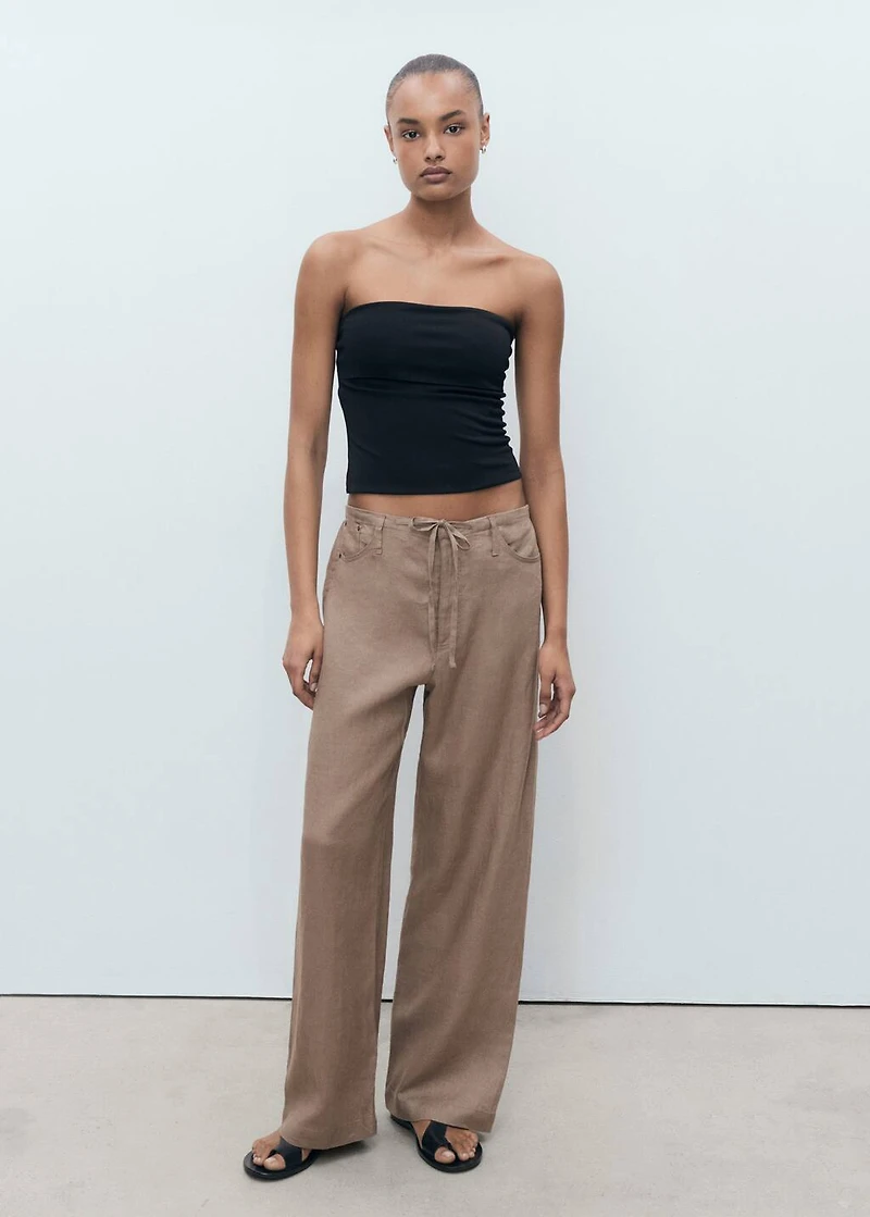 Wide leg linen pants