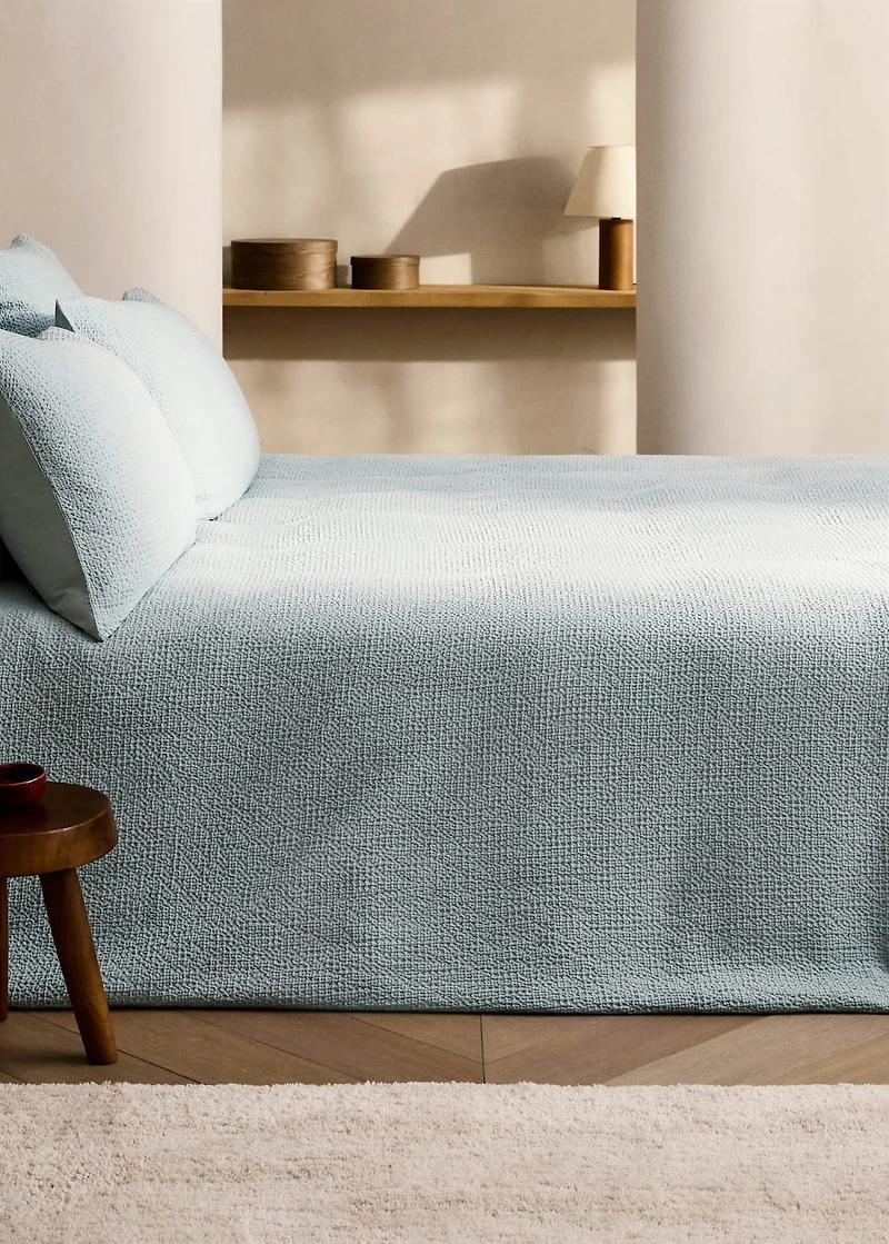 Cotton percale waffle duvet cover for 135 cm bed