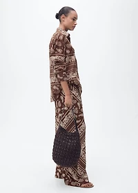 Paisley-print wide leg pants