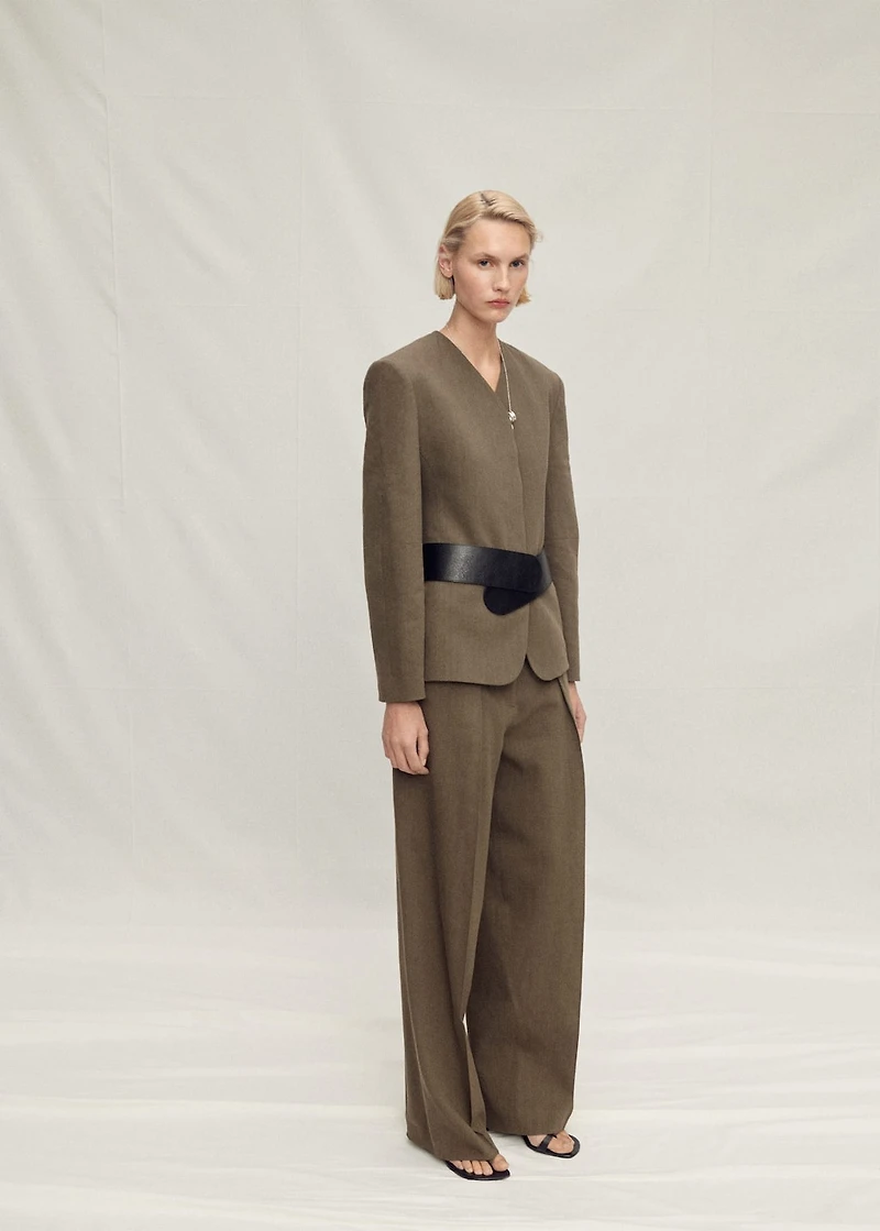 Seamless linen suit blazer
