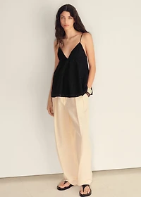 V-neck embroidered top