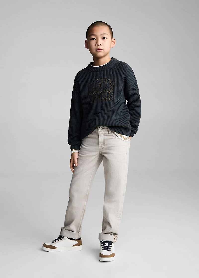 Message knitted sweater