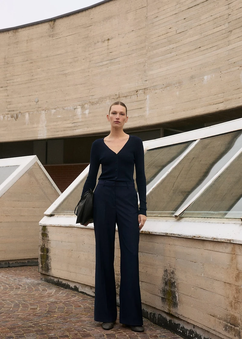 Contrast-bodice long jumpsuit