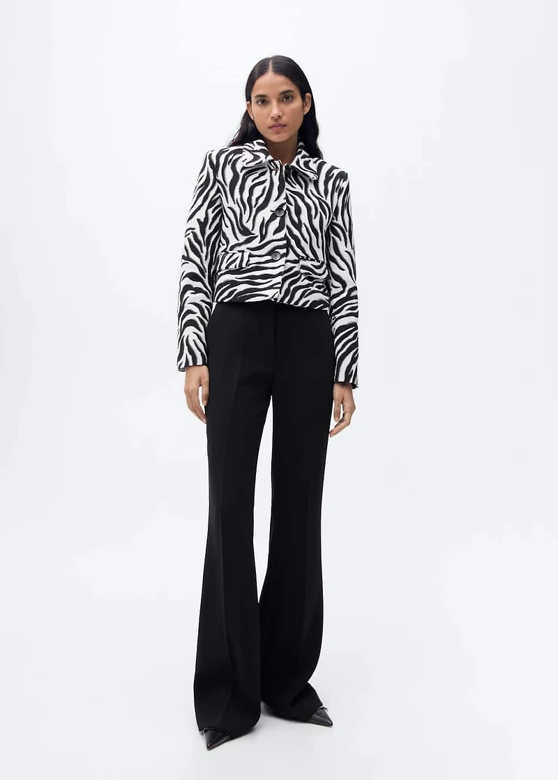 Zebra-print jacket with buttons