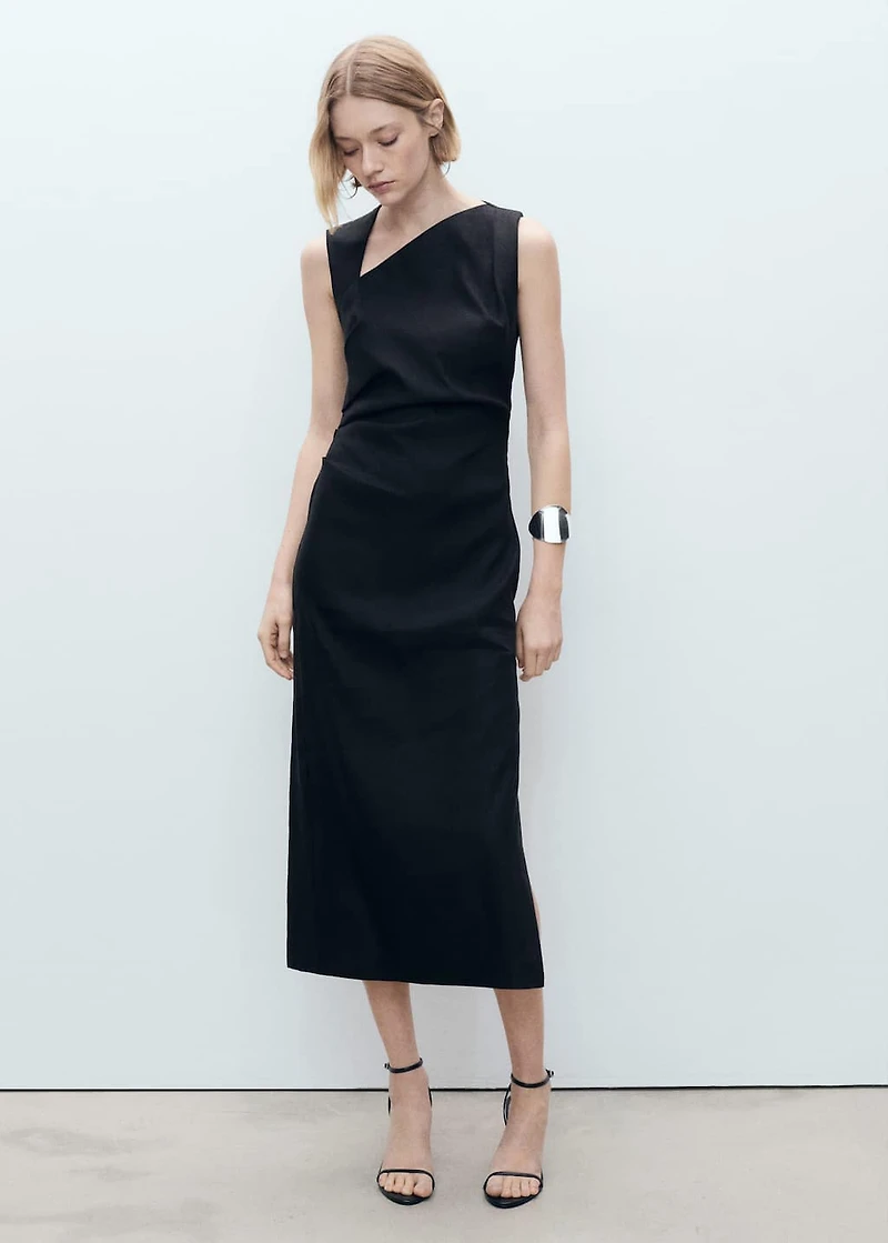 Asymmetrical linen dress