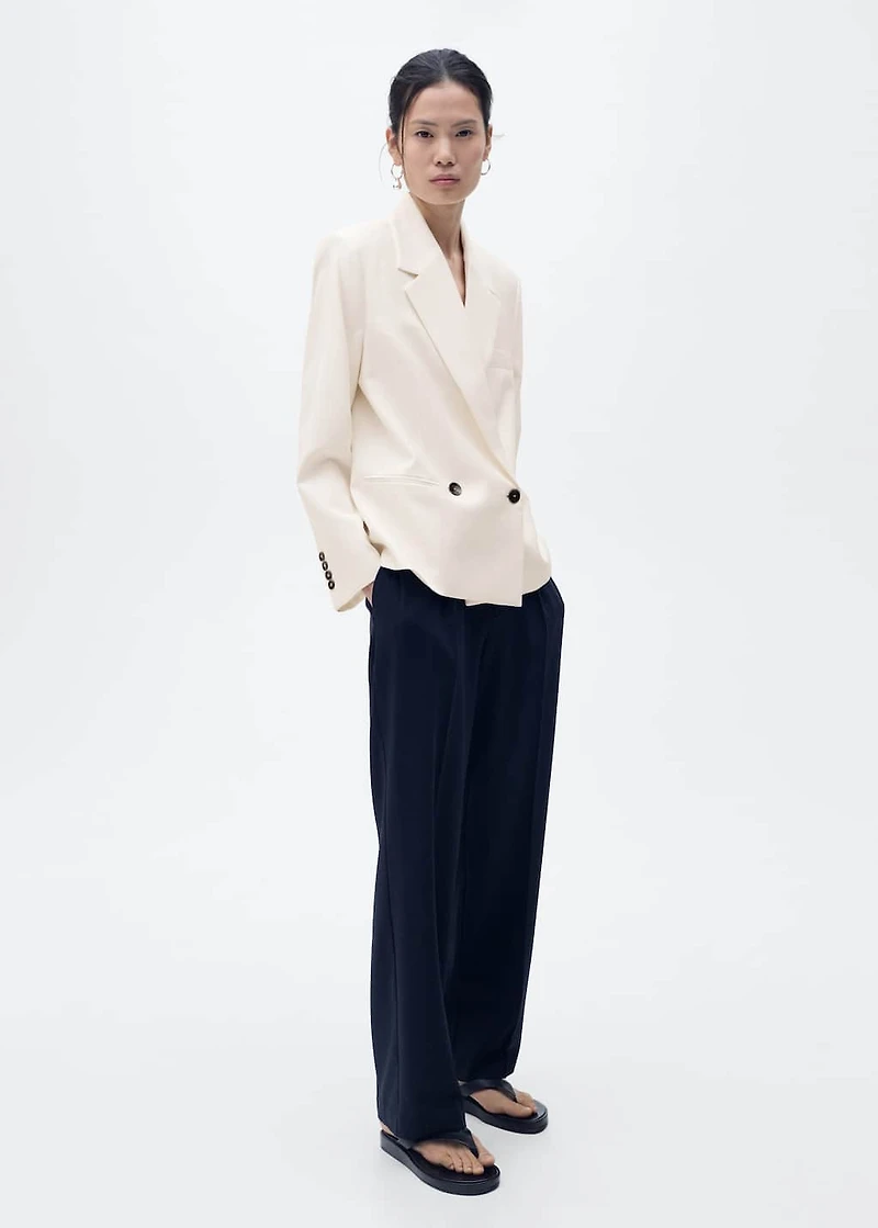 Contrasting double-breasted blazer