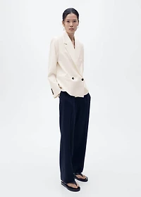 Contrasting double-breasted blazer